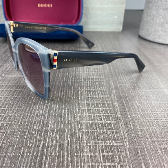 Gucci Sunglasses GG0459S gray purple lenses - Picture 4 of 16